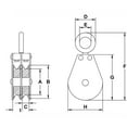 thumbnail image 2 of 1.5 inches Nickel-Plated Swivel Double Pulley, 2 of 2