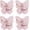 Pink*4, variant on Butterfly Rotating Adhesive Hooks, Butterfly Hook: Wings Adjustable 270°, Three Hooks Can Rotate 180°, No-Drill Design, Suitable for Uneven Corners in Bathrooms and Kitchens (Purple*4)