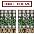 thumbnail image 5 of Welcome Christmas Trees Garden Flag 28 x 40 Inch Vertical Double Sided Buffalo Plaid Winter Holiday Yard Outside Xmas Décor, 5 of 6