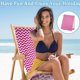 thumbnail image 5 of Repuesto de silla de playa de lona de 115 x 43 cm para sillas de exterior, de tela, portátil, reclinable, plegable para patio., 5 of 7