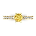 thumbnail image 2 of 1.05ct round cut yellow natural citrine 18k yellow gold Bridal Wedding Engagement Promise Anniversary Ring for Women size 10.5, 2 of 7