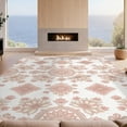 thumbnail image 2 of Design&I 5'x7' Washable Area Rug Snag-Free, Skid-Resistant Ivory Beige Scattered Botanical Weathered Classic Decorative Art for Dining Room, Under Table, Home Office, 2 of 7