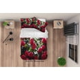 thumbnail image 3 of 3D Rosa Roja Floral Funda de edredón Set Ropa de cama Set Funda de edredón Fundas de almohada 176, 3 of 3