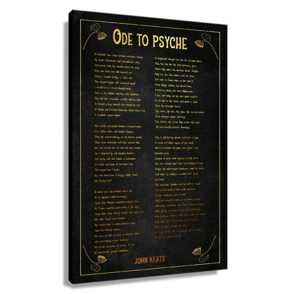 Ode To Psyche Poem Wall Decor John Keats Quote Wall Art Poetry Poster for Room Modern Pictures for Bedroom Vertical Painting on Canvas Decoration Wall Prints Unframed 24×36 in