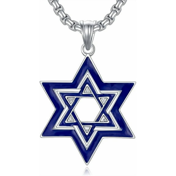 DVEATR Star of David Necklace 925 Sterling Silver Jewish Star Pendant for Men Women