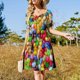 thumbnail image 4 of ¡Demasiadas s! - Vestido de manga corta de Macaw Squad Cóctel de vestidos vestido mujer verano Falda de verano para mujer, 4 of 7