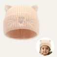 thumbnail image 2 of Daznico Kids Knit Cat Hat Embroidered Winter Warm Ear Flap Cap Soft Yarn Cozy Beanie for Cold Weather, 2 of 7