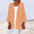 thumbnail image 2 of cfhntfmh Cardigan Femme Manches 3/4 Décontracté Ouvert Automne Cardigan Léger Ample Manteaux Couleur Unie Hauts, 2 of 5