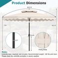 thumbnail image 3 of Gymax 10 FT Patio Umbrella w/Push Button Tilt & Crank 2-Tier Vented Top 8 Metal Ribs Beige, 3 of 10