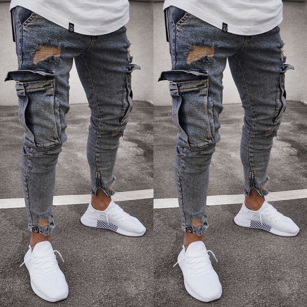 multi ripped jeans