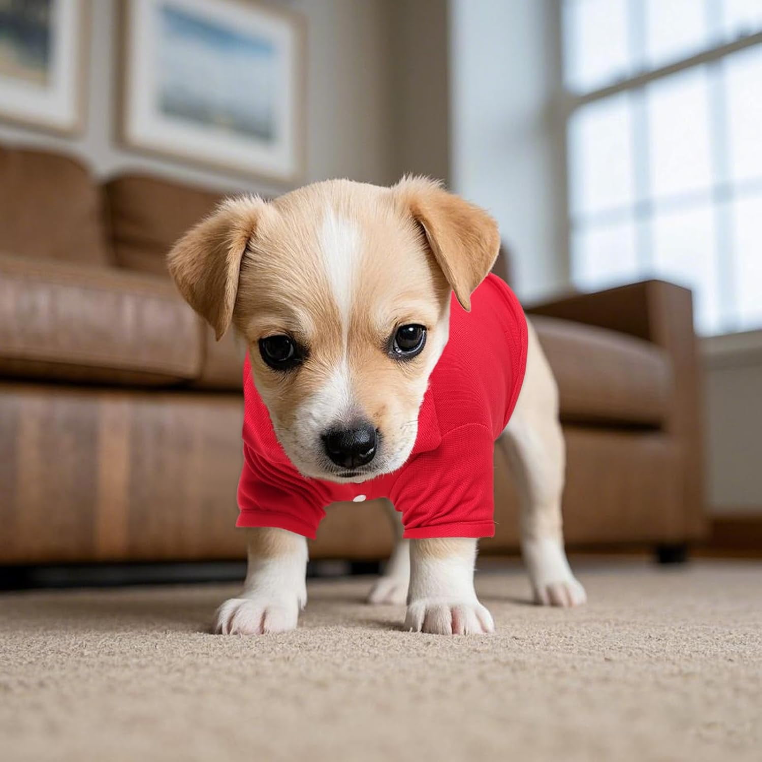 4 Pcs Animal Dog Clothes Dog Polo Tshirts Premium Cotton Puppy Breathable Costumes Doggy Clothes Puppy Shirts For Small Puppies