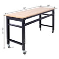thumbnail image 4 of M optimized 60" Workbench Adjustable Height Workbench Rolling Cart, Workshop Tool Bench with Drawer, Wood Top Work Station for Garage Office Home, 4 of 6