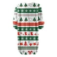 thumbnail image 4 of Women's Round Neck Casual Long Sleeve Plush Christmas Print Dresses for Cozy Holiday Fashion and Everyday Comfort,Green,3XL, 4 of 6