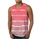 thumbnail image 1 of Hombres Casual Gradación Raya Impresión Suéter Cuello Redondo Tanque Deportivo, 1 of 4
