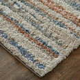 thumbnail image 3 of Feizy Mynka Transitional Stripes, Ivory/Blue/Orange, 4' x 6' Accent Rug Stain Fade Resistant Pet & Kid Friendly Casual Floor Rug for Living room Bedroom, 3 of 8