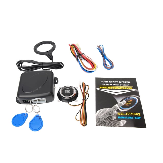Car engine button keyless entry start stop fixed alarm system -