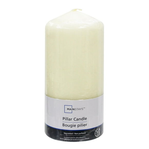 Mainstays Unscented 6" Ivory Pillar Candle, 2.8"Dia x 6"H