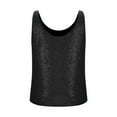 thumbnail image 6 of Zedker Tank Tops for Women V Neck Sleeveless Sequin Satin Silk Sparkly Summer Basic Dressy Casual Blouses Black Plus L, 6 of 8