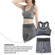 thumbnail image 4 of Minnieouse Conjunto de pantalones cortos con sujetador deportivo elástico, ropa interior de copa 3/4, traje de Yoga con correas anchas Camisetas sin mangas Negro, 4 of 6
