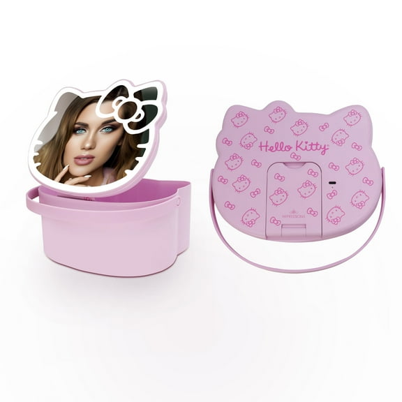 Impressions Vanity Hello Kitty Carry Case with LED TriTone Makeup Mirror with Lights