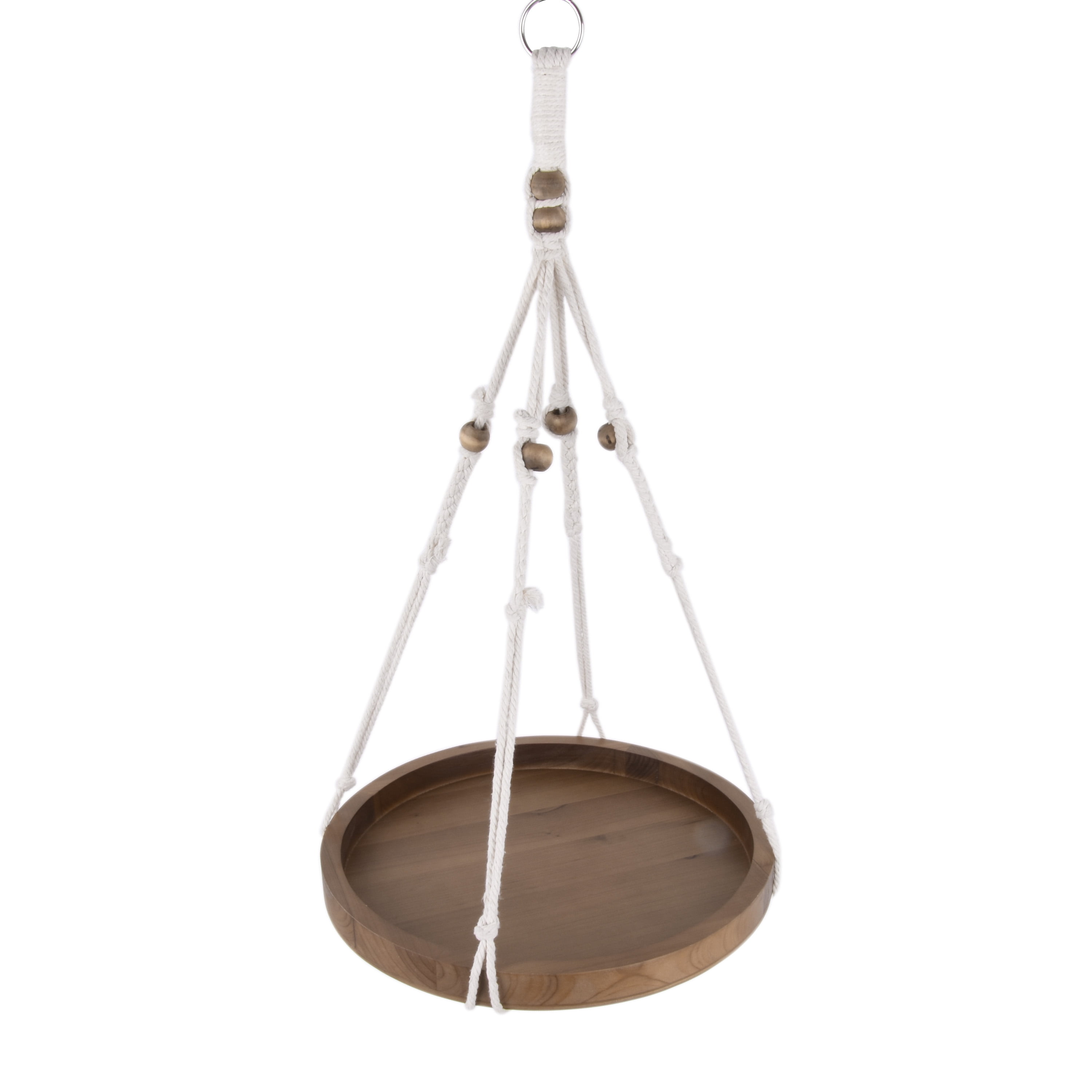 Better Homes and Gardens Outdoor Rope Hanger with Wood Table, 12" Length x 28" Height x 12" Width, 0.7lb