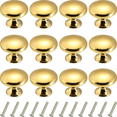 Round Traditional Solid Cabinet Brushed, Round Brass Knobs For Kitchen Cabinets