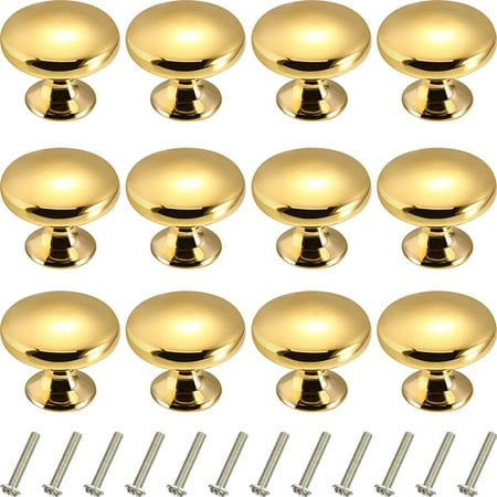 Round Traditional Solid Cabinet Brushed Brass Knob Kitchen Cabinets Drawer Dresser Hardware Cupboard Knobs 12 Pieces Gold 1 2 Inch 31 Mm Diameter Canada Round Traditional Solid Cabinet Brushed, Round Brass Knobs For Kitchen Cabinets