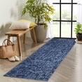 thumbnail image 2 of 2x6 Runner Rug Washable Kitchen Modern Abstract Runner Rug for Hallway Contemporary Solid Rug Non-Slip Foldable Aesthetic Accent Floor Carpet for Living Room Bedroom, Blue, 2 of 7