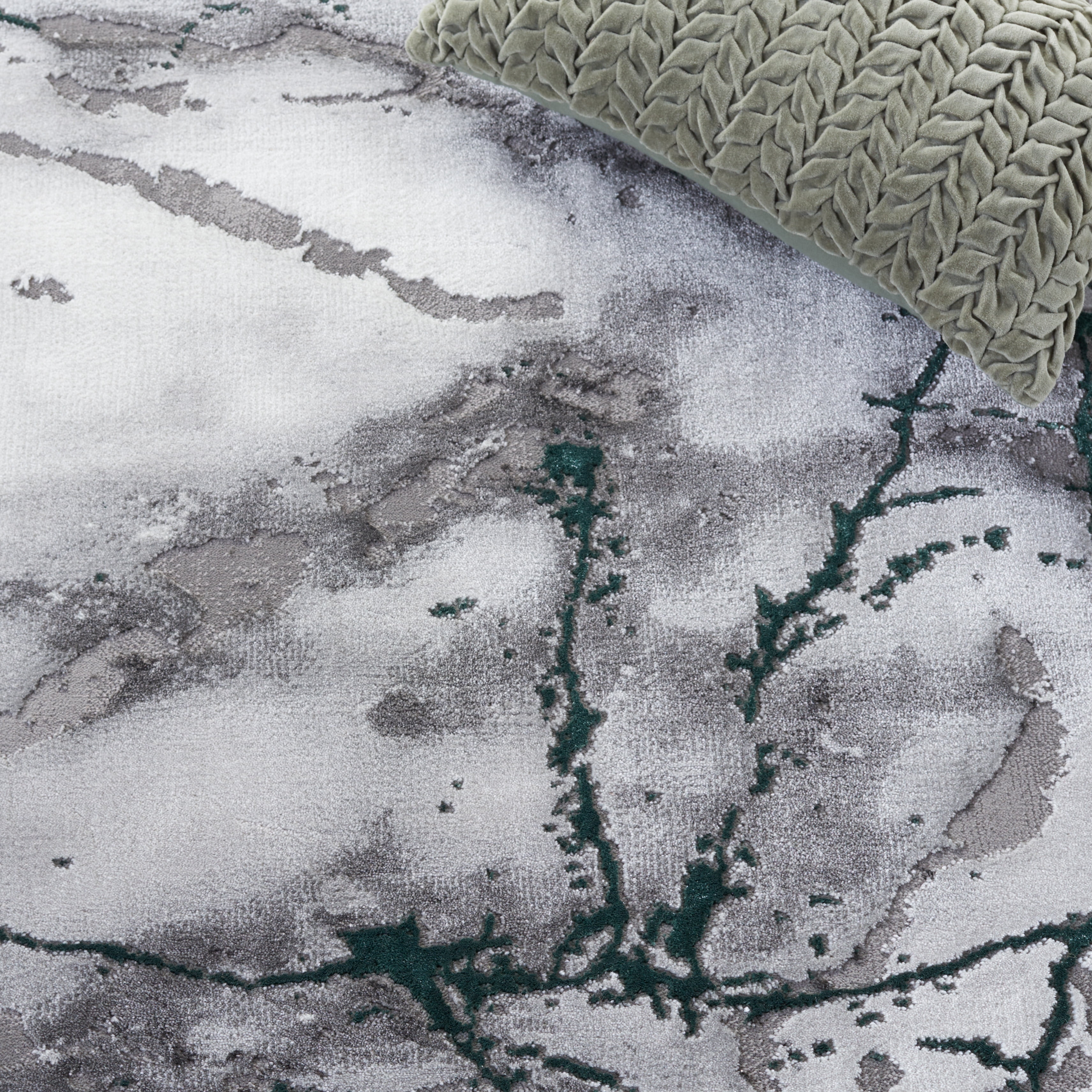 SAFAVIEH Craft Paul Abstract Runner Rug, Grey/Green, 2'3" x 14'