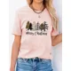 thumbnail image 1 of Camiseta con estampado de Navidad para mujer, camisetas básicas de manga corta a la moda, Año Nuevo, 1 of 5