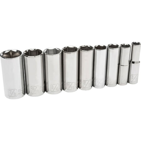 

Klutch 3/8in.-Drive Deep Socket Set - 9-Pc SAE