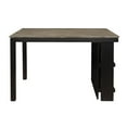 thumbnail image 4 of Benjara Tim 60 Inch Counter Height Table, 2 Built in Shelves, Gray, Black Wood, 4 of 6