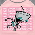 thumbnail image 3 of Invader ZIM - ZIM Happily Sticking His Tongue Out - You Gonna Make Biscuits - Toddler And Youth Girls Raglan Graphic T-Shirt, 3 of 5