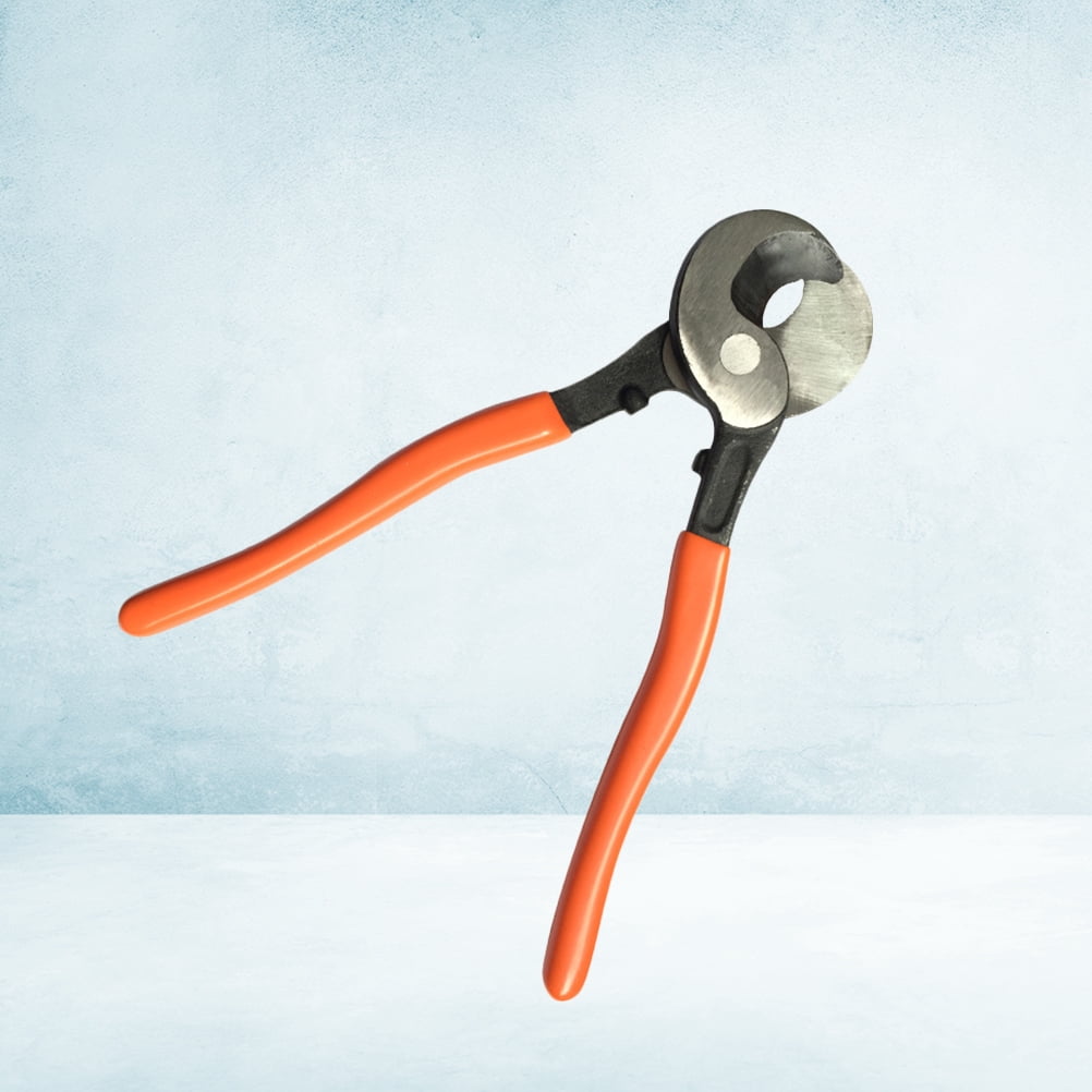FRCOLOR Heavy Duty Ratchet Cable Cutter with Steel Construction for Wire Cutting Use  Orange  Compact Design and Secure Grip