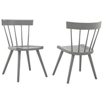 Modway Sutter Wood Dining Side Chair Set of 2 in Light Gray