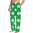 thumbnail image 6 of Xecao Green And White Polka Dot Print Men's Straight Lounge Pajama Pants - The Ultimate in Comfortable Sleepwear-Small, 6 of 6