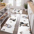 thumbnail image 2 of Cartoon Corgi Dog and Footprints Kitchen Rugs Sets Of 3,Kitchen Runner Rugs Non Skid Washable,Decorative Kitchen Floor Mats for Kitchen,Sink,Laundry,17"x30"+ 17"x47" + 17"x59", 2 of 6