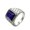 Silver Dark Blue, variant on Men's Women's Vintage Handmade Square Gemstone Rhombus Pattern Engraved Ring Silver White Size 7