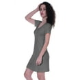 thumbnail image 5 of Moomaya Summer Fit Short Sleeve Plain Jersey Dress Basic Casual Short Tshirt Dresses-D5, 5 of 7