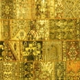 thumbnail image 1 of Ahgly Company Machine Washable Indoor Square Patchwork Yellow Transitional Area Rugs, 3' Square, 1 of 4