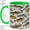 Green, variant on Fish Illustration Accent Mug, 11oz Ceramic Coffee Cup for Anglers