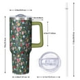 thumbnail image 2 of Dark Green Christmas Ornament Pattern Tumbler with Handle and Lid,40oz Double Wall Vacuum Insulated Tumbler,Cups Gift for Women and Men, 2 of 7