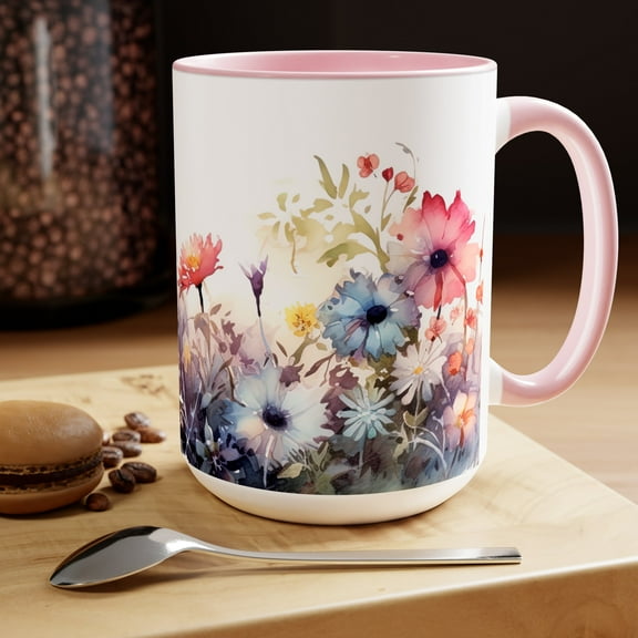 GCO Large Floral Coffee Mug 15oz Ceramic Tea Cup Gift For Mom