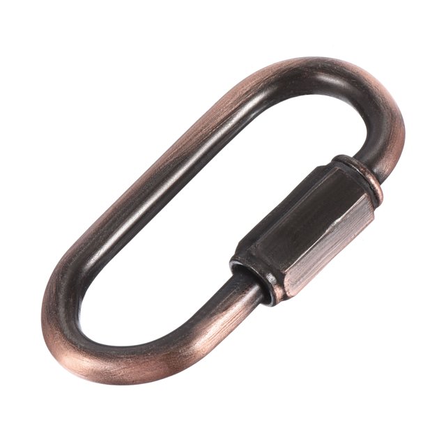 Unique Bargains 4mm Oval Shape Quick Link Screw Lock Chain Connector Red Bronze 10 Pack