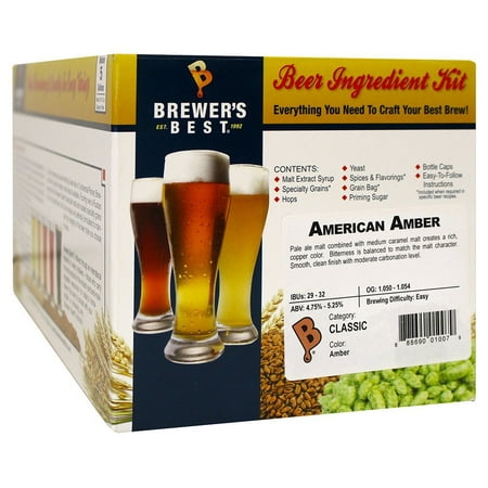 Brewer's Best American Amber Homebrew Beer Ingredient Kit, By Brewers (Best American Light Beer)