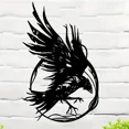 thumbnail image 4 of 1pc metal wall art, crow spreading wings, crow metal wall decoration, home decoration,  Gothic home decoration, house, garden, courtyard, porch, living room, dining room, 4 of 5