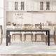 thumbnail image 4 of Industrial-style de madera kitchen mesa para 6 - 8 people con sturdy metal frame, rustic brown finish, asientos 6 (gris mesa only), 4 of 7