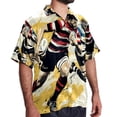 thumbnail image 2 of Football Men's Short Sleeve Beach Shirts, Casual Printed Button Down, Summer Unisex Spread Collar Tops, 2 of 6