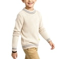 thumbnail image 5 of Atogsazn Toddler Baby Boys Knit Sweater Kids Crew Neck Long Sleeve Pullover Sweaters Fall Wintet Tops Beige 4-5Years Fashion, 5 of 6