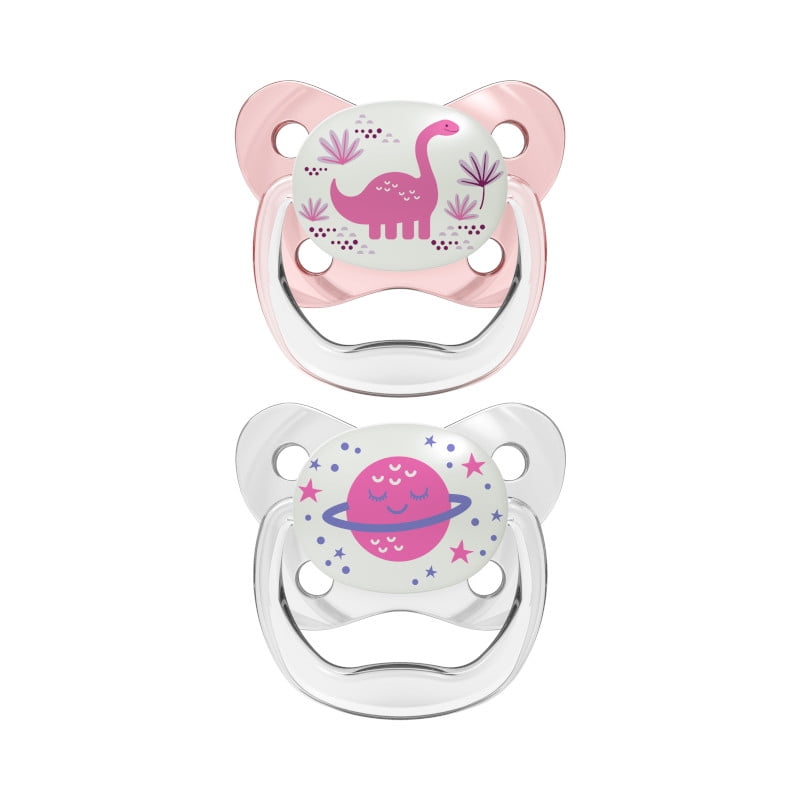 Chupete Prevent Noche Mariposa 6-18M 2Un Rosado